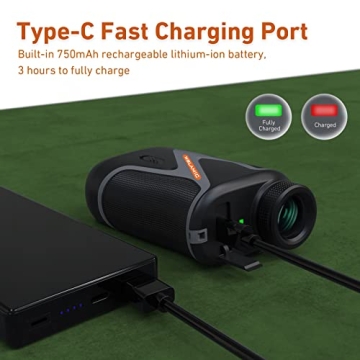 1100 Yards Golf Rangefinder with Slope, WBLAMIC Laser Range Finder for Golfing & Hunting with Flag Pole Lock Vibration, 6X Magnification, Rechargeable, IP54 Water & Dustproof