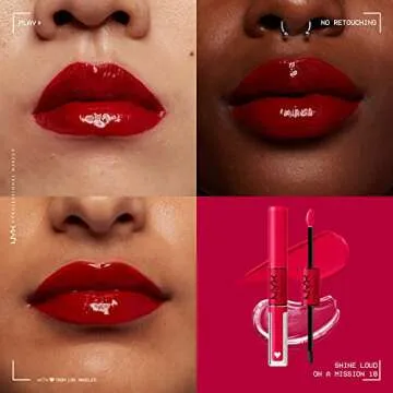NYX Shine Loud Liquid Lipstick - Vibrant Blue Red Color