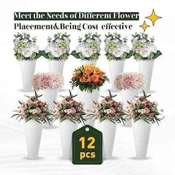 YIYIBYUS Flower Display Stand With Wheels – 3 Layers Plant Cart with 12PCS Buckets