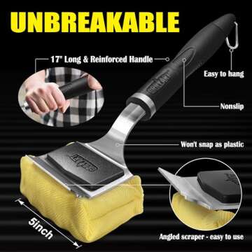 GRILLART Grill Brush for Outdoor Grill Bristle Free - Reinforced Grill Cleaner Scraper BBQ Brush - Replaceable Head Barbecue Grill Cleaning Brush - Safe BBQ Accessories Grill Tools - Gifts for Men/Dad