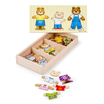 Melissa & Doug Bear Family Dress-Up Puzzle - Fun & Educational