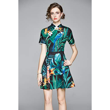 LAI MENG FIVE CATS Floral Mini Dress for Summer Style