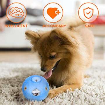 LumoLeaf Dog Treat Ball, 5" Interactive Pet Treat Dispensing Ball Toy with Adjustable Difficulty Setting, Slow Feeder Dog Puzzle Toys and Dog Enrichment Toys for Small to Medium Dogs and Cats.