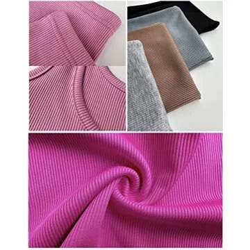 AYWA Casual Workout Sets Two Piece Outfits for Women Ribbed Crop Tank Top High Waist Leggings Active Wear (Pink, Medium)