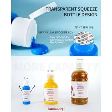 Fantastory Tempera Paint Set for Kids - 32 Washable Colors