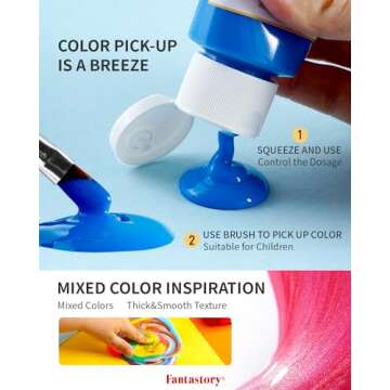 Fantastory Tempera Paint Set for Kids - 32 Washable Colors