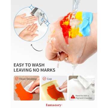 Fantastory Tempera Paint Set for Kids - 32 Washable Colors