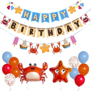 Pirese Crab Party Decorations, Crab Birthday Decor, Crab Decorations Party, Crab Feast Party Supplie...