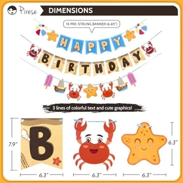 Pirese Crab Party Decorations, Crab Birthday Decor, Crab Decorations Party, Crab Feast Party Supplies | Seafood Boil Party Supplies | Crab Sign | Crab Balloon | Crab Boil Party Supplies, Seafood Party