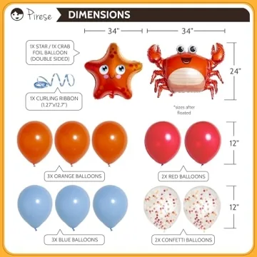 Pirese Crab Party Decorations, Crab Birthday Decor, Crab Decorations Party, Crab Feast Party Supplies | Seafood Boil Party Supplies | Crab Sign | Crab Balloon | Crab Boil Party Supplies, Seafood Party