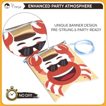 Pirese Crab Party Decorations, Crab Birthday Decor, Crab Decorations Party, Crab Feast Party Supplies | Seafood Boil Party Supplies | Crab Sign | Crab Balloon | Crab Boil Party Supplies, Seafood Party