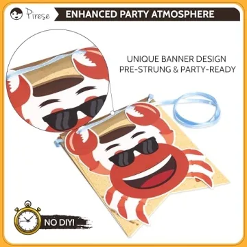 Pirese Crab Party Decorations, Crab Birthday Decor, Crab Decorations Party, Crab Feast Party Supplies | Seafood Boil Party Supplies | Crab Sign | Crab Balloon | Crab Boil Party Supplies, Seafood Party