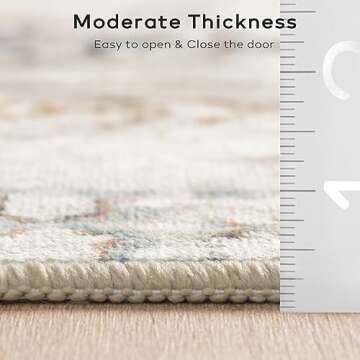 Ashler Boho Rug, 8x10 Area Rugs, Vintage Rugs, Large Area Rug, Rugs for Living Room, Bedroom, Kitchen, Dinner, Light Beige/Natural Home Decor, Non-Slip & Machine Washable Rugs, Carpet Decoration