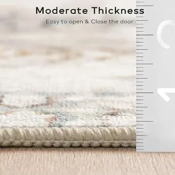 Ashler Boho Rug, 8x10 Area Rugs, Vintage Rugs, Large Area Rug, Rugs for Living Room, Bedroom, Kitchen, Dinner, Light Beige/Natural Home Decor, Non-Slip & Machine Washable Rugs, Carpet Decoration