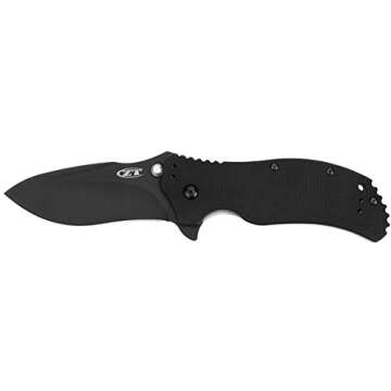 Zero Tolerance 0350 Folding Pocket Knife; 3.25” S30V Stainless Steel Blade with Black Tungsten DLC...