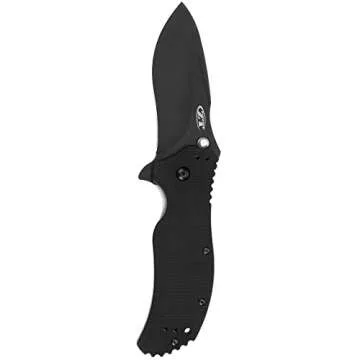 Zero Tolerance 0350 Folding Pocket Knife; 3.25” S30V Stainless Steel Blade with Black Tungsten DLC Finish; Textured G-10 Handle Scales, SpeedSafe Assisted Opening, Liner Lock, Quad-Mount Clip; 6.2 OZ.