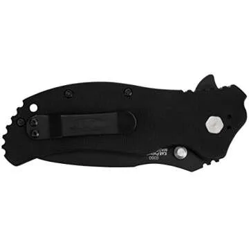 Zero Tolerance 0350 Folding Pocket Knife; 3.25” S30V Stainless Steel Blade with Black Tungsten DLC Finish; Textured G-10 Handle Scales, SpeedSafe Assisted Opening, Liner Lock, Quad-Mount Clip; 6.2 OZ.