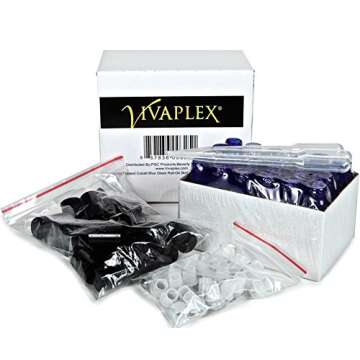 Vivaplex, 24, Frosted, Cobalt Blue, 10 ml Glass Roll-on Bottles with Stainless Steel Roller Balls. 3-3 ml Droppers included