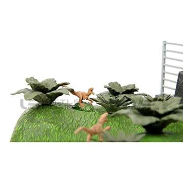 Nano Scene Jurassic Park 30th Anniversary Jurassic Gate Diorama w/ Two 1.65" Die-Cast Cars, Toys for Kids and Adults