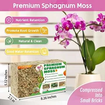 Legigo 14OZ Premium Sphagnum Moss for Plants- 16QT Natural Succulent Carnivorous Plant Moss Dried, L...