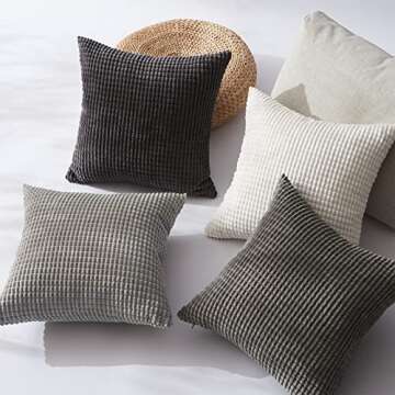 Topfinel 45x45 cm Grey Couch Pillow Covers Set of 4