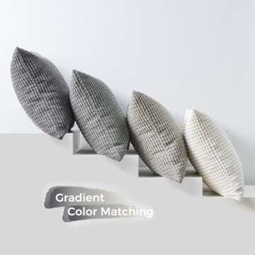 Topfinel 45x45 cm Grey Couch Pillow Covers Set of 4