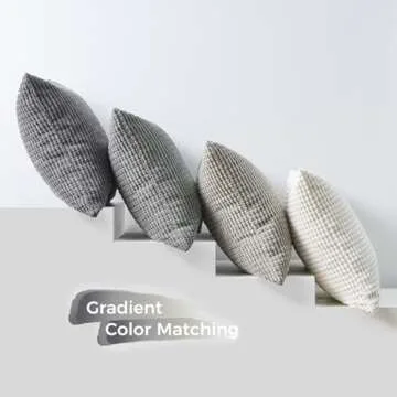 Topfinel 45x45 cm Grey Couch Pillow Covers Set of 4