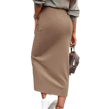 KIRUNDO Cargo Midi Skirt for Women, Stylish & Versatile