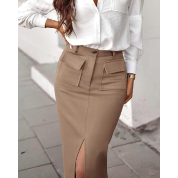KIRUNDO Cargo Midi Skirt for Women, Stylish & Versatile