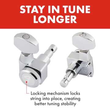 Fender Standard Locking Tuners-Chrome Acoustic Guitar Tuning Key (990818100)