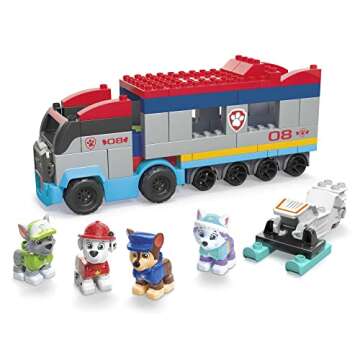 Mega BLOKS PAW Patrol Toddler Building Blocks Toy Cars, PAW Patroller with 81 Pieces, 4 Figures, Fisher-Price Gift Ideas for Kids Age 3+ Years