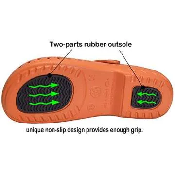 Mens Womens Garden Clogs Orange - Durable & Stylish Footwear