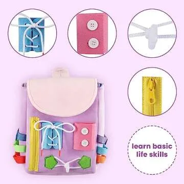 Busy Board Toddler Backpack with Learning Activity Toys