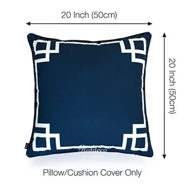 Hofdeco Water Resistant Greek Key Pillow Covers for Patio