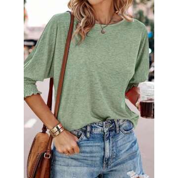 Dokotoo Women's 3/4 Sleeve Tops for Stylish Comfort