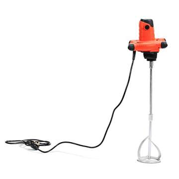 Electric Cement Concrete Mixer - Mixer Machine for Concrete Mortar Drywall Mud Cement Grout Thinset - Adjustable 6 Speed Power - 5" Mixing Paddle - Handheld & Portable - 1800W Motor