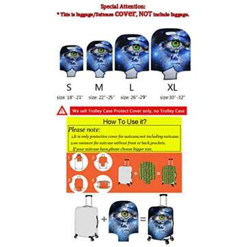 Dremagia Colorful Sunflower Travel Luggage Cover Spandex Elastic Suitcase Protector for 18-21 Inch L...