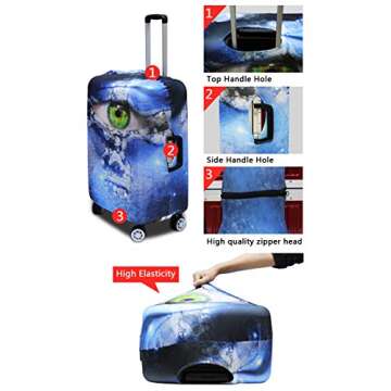 Dremagia Colorful Sunflower Travel Luggage Cover Spandex Elastic Suitcase Protector for 18-21 Inch Luggage