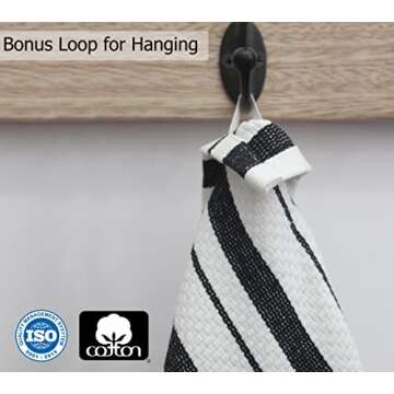 COTTON CRAFT Cotton Kitchen Towels with Hanging Loop