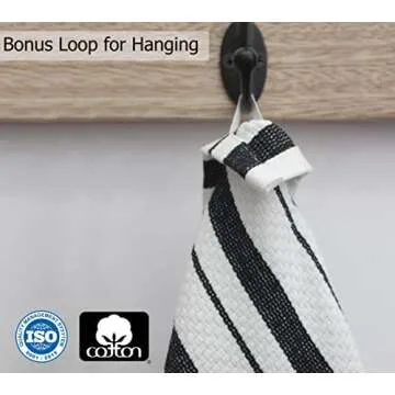 COTTON CRAFT Cotton Kitchen Towels with Hanging Loop
