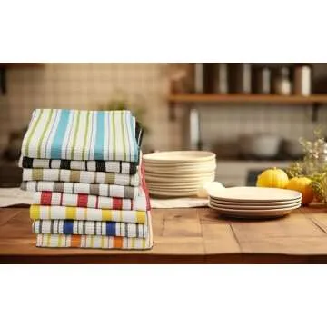 COTTON CRAFT Cotton Kitchen Towels with Hanging Loop