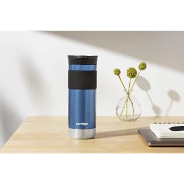 Contigo SNAPSEAL Insulated Stainless Steel Travel Mug with Grip, 20oz., Blue Corn Transparent Satin & Midnight Berry