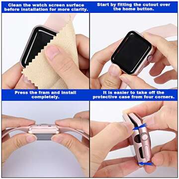 Ritastar for Apple Watch Cover 44mm with Screen Protector, Stylish Metal Case & High Sensitivity Pro...