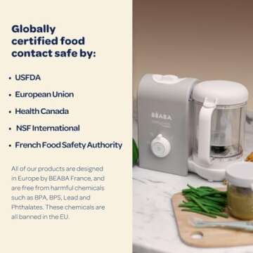 BEABA Babycook Express - the Fastest Babycook, Baby Food Maker, Baby Food Processor, Baby Food Steamer, Large Capacity, Make 34 Servings of Healthy Food for Baby in 15 Mins, Baby Essentials, (Grey)