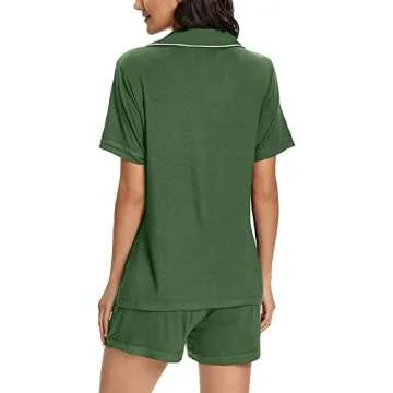 IZZY + TOBY Women's Pajama Sets Button Down Short Sleeve Sleepwear Soft PJS Set Lightweight Lounge S-XXL