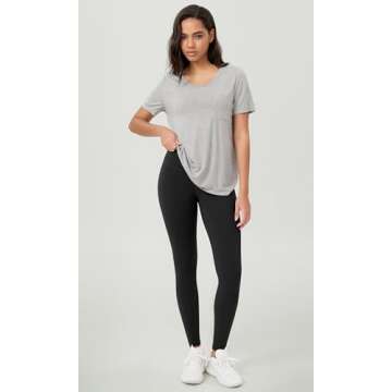 ODODOS Body-Hugging Full Length Workout Leggings with Back Pocket for Women, 28" High Waist Yoga Pants, Black, XX-Large