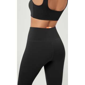ODODOS Body-Hugging Full Length Workout Leggings with Back Pocket for Women, 28" High Waist Yoga Pants, Black, XX-Large