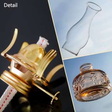 Vintage 2 Pcs Chamber Oil Lamps for Home Decor