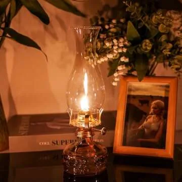 Vintage 2 Pcs Chamber Oil Lamps for Home Decor