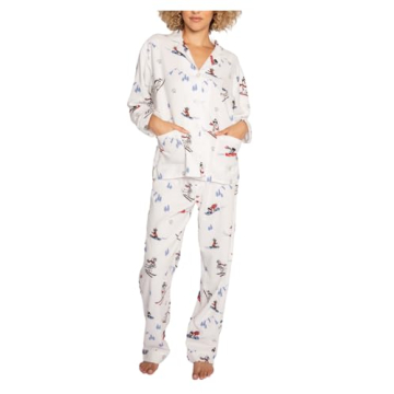 PJ Salvage Women's Flannel Pajama Set Snow White Comfort